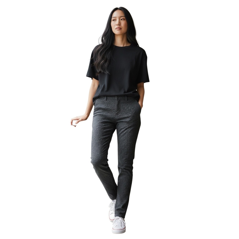 Free People Women Grey Textured Lace Skinny‎ Pants Size 27